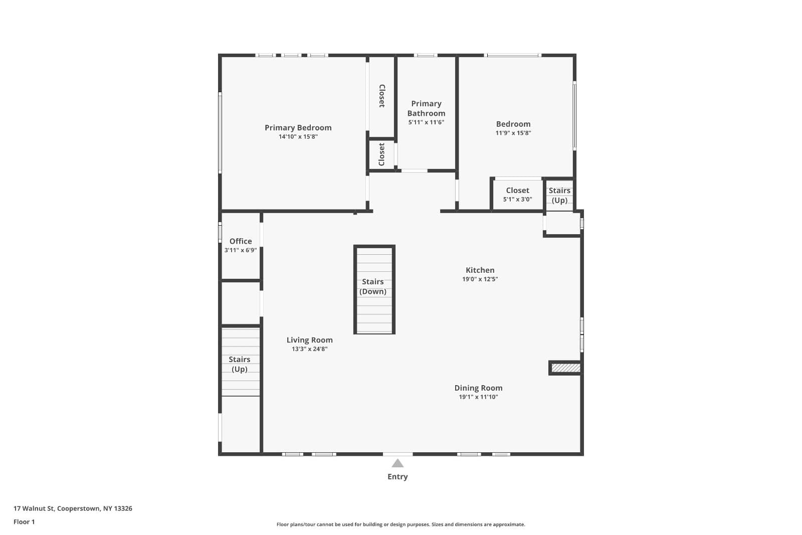 Floor plan · first floor at 17 Walnut St, Cooperstown NY